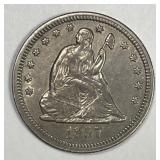 1857 Seated Liberty Quarter Extra Fine XF+ details