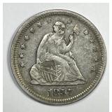 1857 Seated Liberty Silver Quarter Extra Fine XF