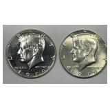1970-D UNC & 1980-S Proof Kennedy Half Pair