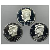 1994 1995 1996 Silver Proof Kennedy Trio