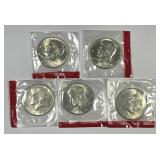 Lot of 5 Uncirculated 1970-D Silver Kennedy Halves