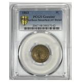 1863 Indian Head Cent PCGS AU detail