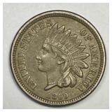 1860 Indian Head Cent Rounded Bust Extra Fine XF