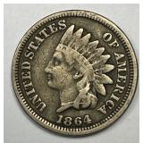 1864 Indian Head Cent Copper-Nickel Fine F