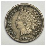 1862 Indian Head Cent Very Fine VF