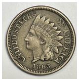 1863 Indian Head Cent Very Fine VF