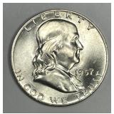 1957 Franklin Silver Half Uncirculated BU