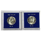 Pair Of Uncirculated 1970-D Silver Kennedy Halves