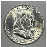 1955 Franklin Silver Half Uncirculated UNC