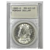 1885-O Morgan Silver $1 Vintage WMP Holder MS63