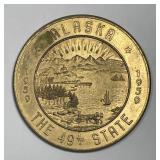 1959 Alaska 49th State Good For $1 Token 39mm