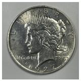 1927-D Peace Silver $1 AU details