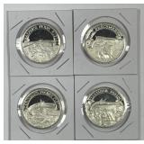4 Firearm Related .999 Pure Silver Medals Lot A