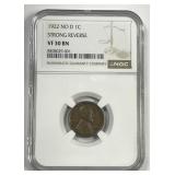 1922 No D Lincoln Cent Strong Reverse NGC VF30