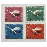 GERMANY: 1955 Air Mail Lufthansa Sc# C61-64 Mint