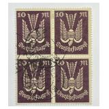 GERMANY: Air Mail Block of 4 Sc# C16 Used