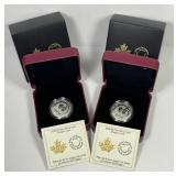 CANADA: Pair 2018 Silver $8 Dragon Luck Coins