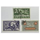SWITZERLAND: Air Mail Trio C4 C8 C9 Used