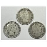 1906 P D O Barber Silver Half Trio