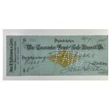 1900 $8 Check to Franklin Institute