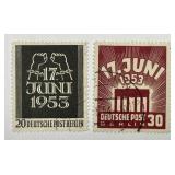 GERMANY BERLIN: 1953 Pair Sc# 9N99-100 Used