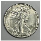 1943-D Walking Liberty Silver Half Choice AU