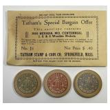 1955 Nevada Missouri Centennial Wooden Nickel Set
