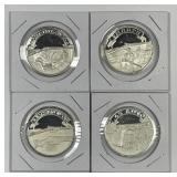 4 Firearm Related .999 Pure Silver Medals Lot C