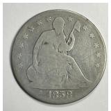 1858-O Seated Liberty Silver Half Good G