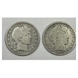 1896-O & 1897 Barber Silver Half Pair