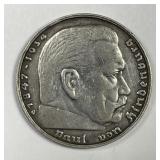 GERMANY: 1936-G Silver 5 Mark