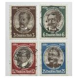 GERMANY: 1934 Colonial Explorers Sc# 432-435 Used