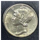 1929 Mercury Silver Dime Brilliant Uncirculated BU