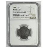 1806 Draped Bust Half Cent 1/2c NGC XF details
