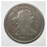 1804 Draped Bust Half Cent 1/2c Stemless Very Fine