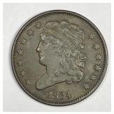 1834 Classic Head Half Cent About Uncirculated AU