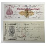 Two 19th Century Banking Chcks And Notes