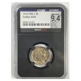 1913 Buffalo Nickel Ty 1 Mint State NGCX 9.4