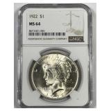 1922 Peace Silver $1 NGC MS64