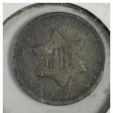 1852 Three Cent Silver 3cS Good G