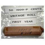 1909 Lincoln Cent First Year Issue Vintage Roll