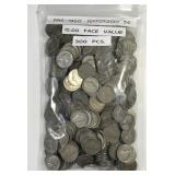 Pre-1960 Jefferson Nickel Bag of 300 Pieces $15 FV