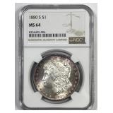 1880-S Morgan Silver $1 NGC MS64