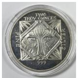 Panda & Wolf Design 2 oz .999 Silver Art Round