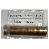 1956-D Lincoln Cent Original Uncirculated BU Roll
