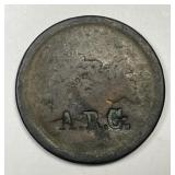 Large Cent Counterstamped Both Sides