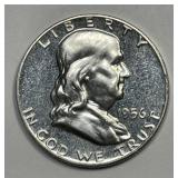 1956 Franklin Silver Half Proof Type 2 PR