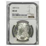 1897-S Morgan Silver $1 NGC MS60