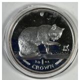 ISLE OF MAN: 1999 Silver 1 Crown Cat 1 oz .999