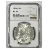 1904-O Morgan Silver $1 NGC MS62